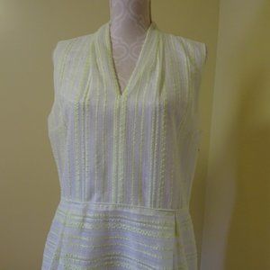 Ladies Size 14 Yellow/White Spring/Summer Dress